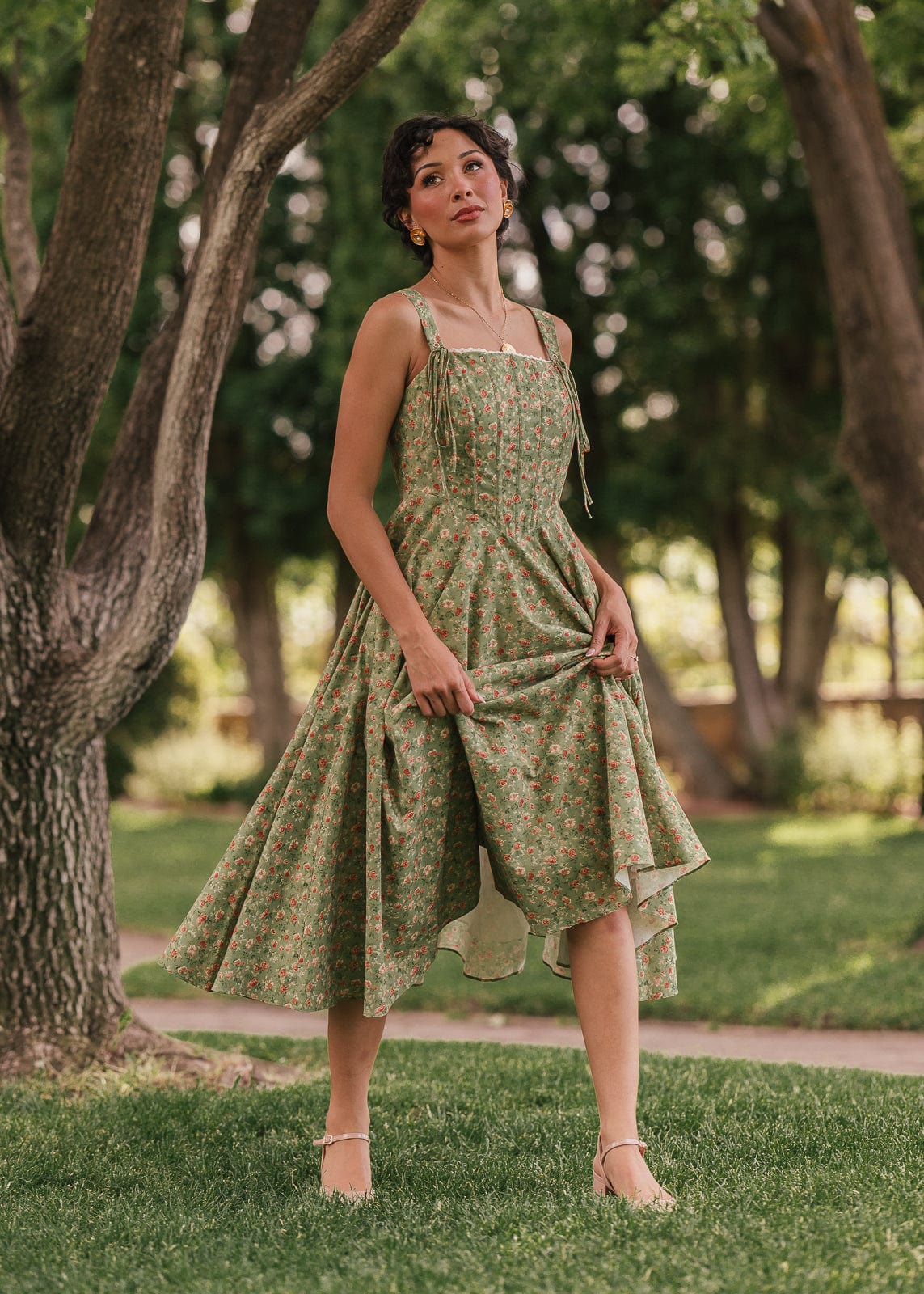 chic size inclusive model wearing JessaKae Elise Dress