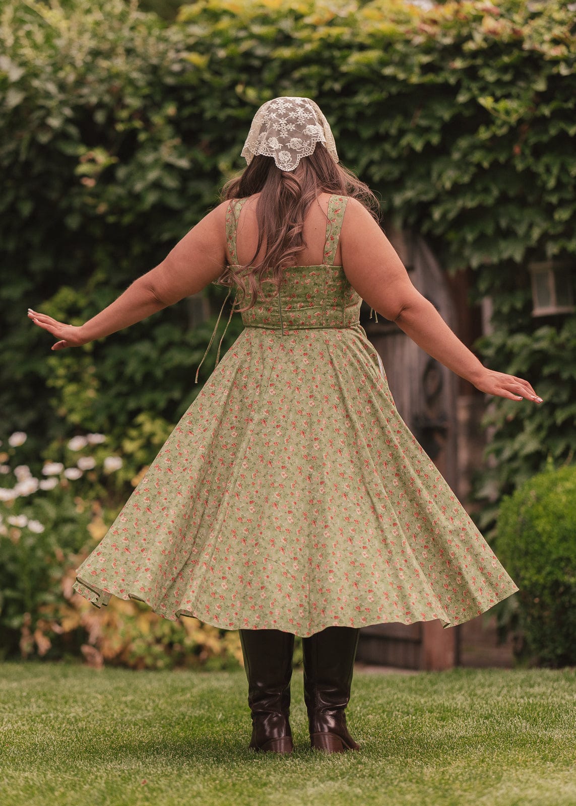 chic size inclusive model wearing JessaKae Elise Dress