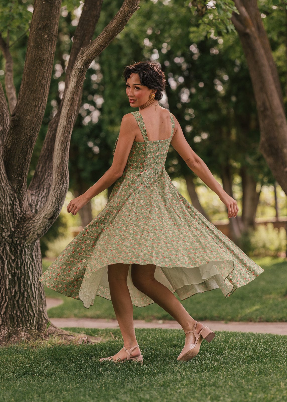 chic size inclusive model wearing JessaKae Elise Dress