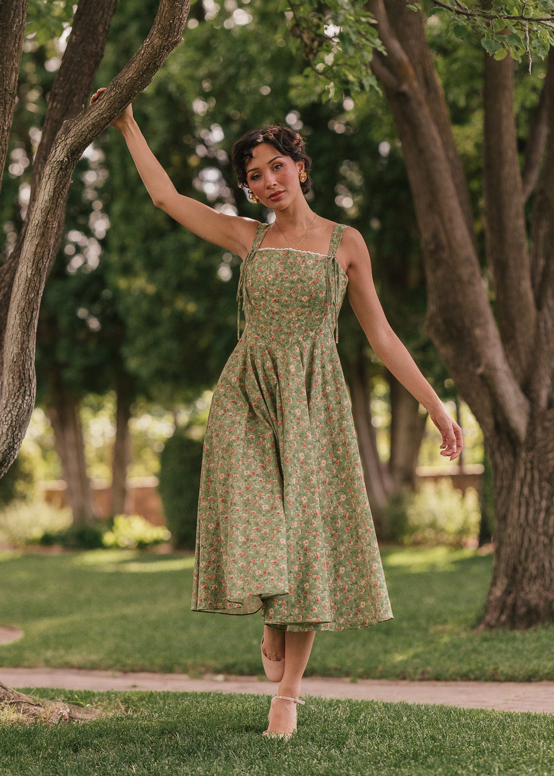 chic size inclusive model wearing JessaKae Elise Dress