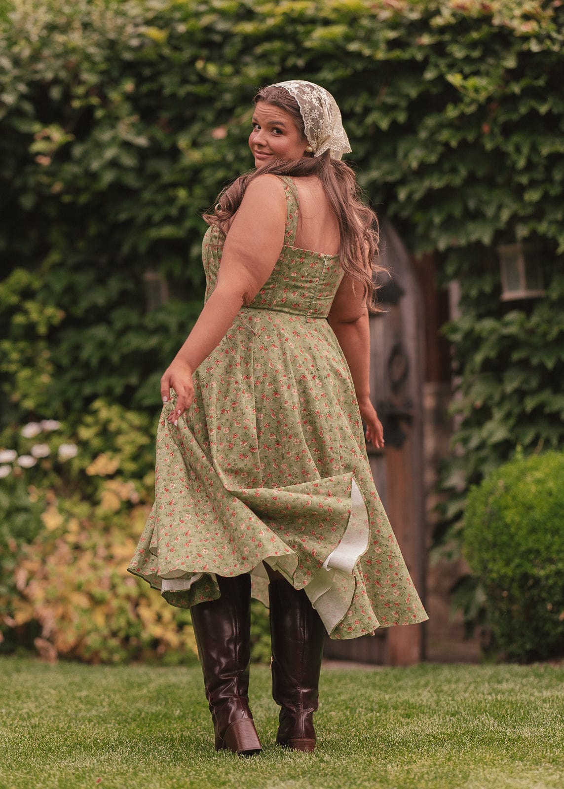 chic size inclusive model wearing JessaKae Elise Dress