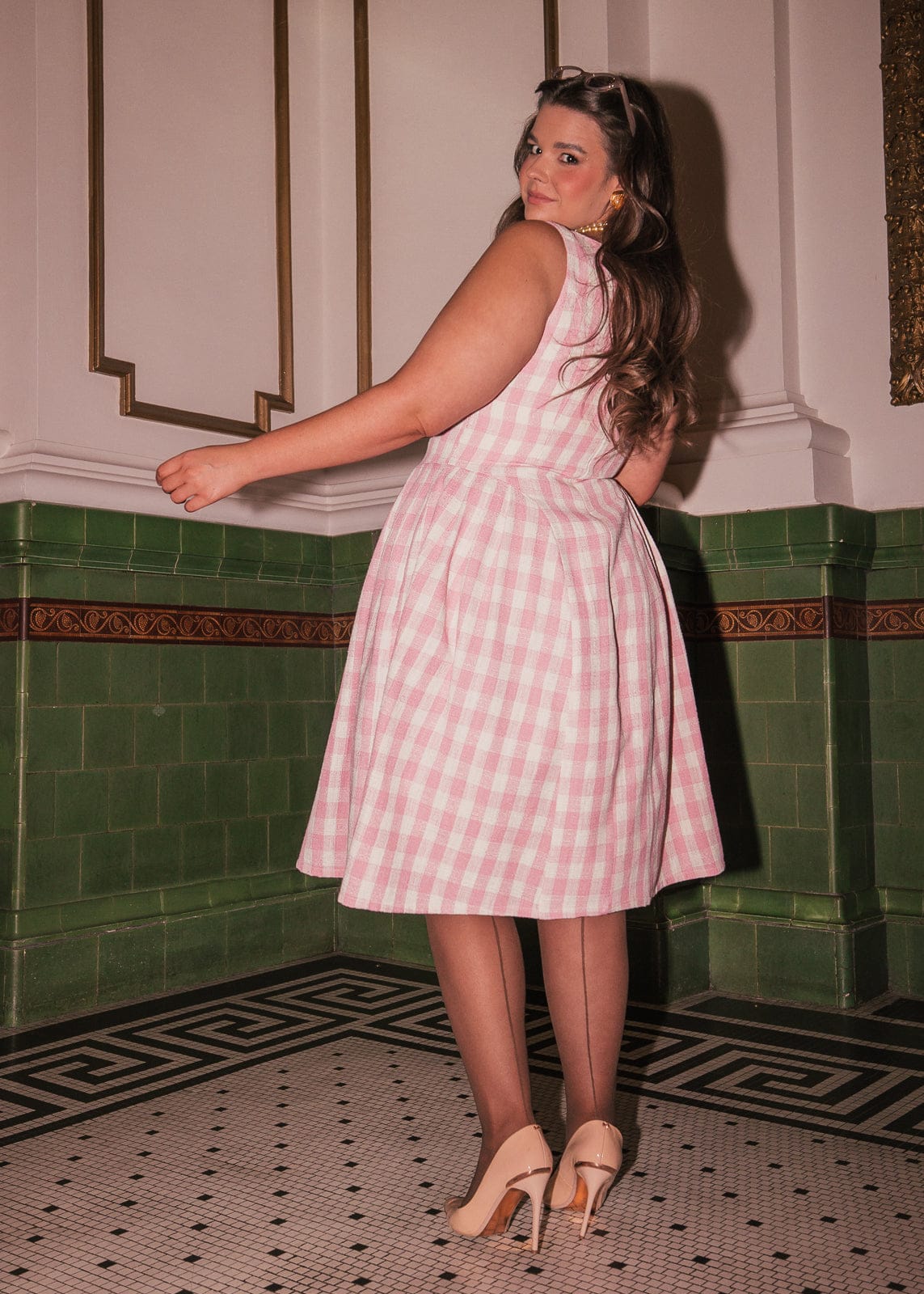 chic size inclusive model wearing JessaKae Elle Dress