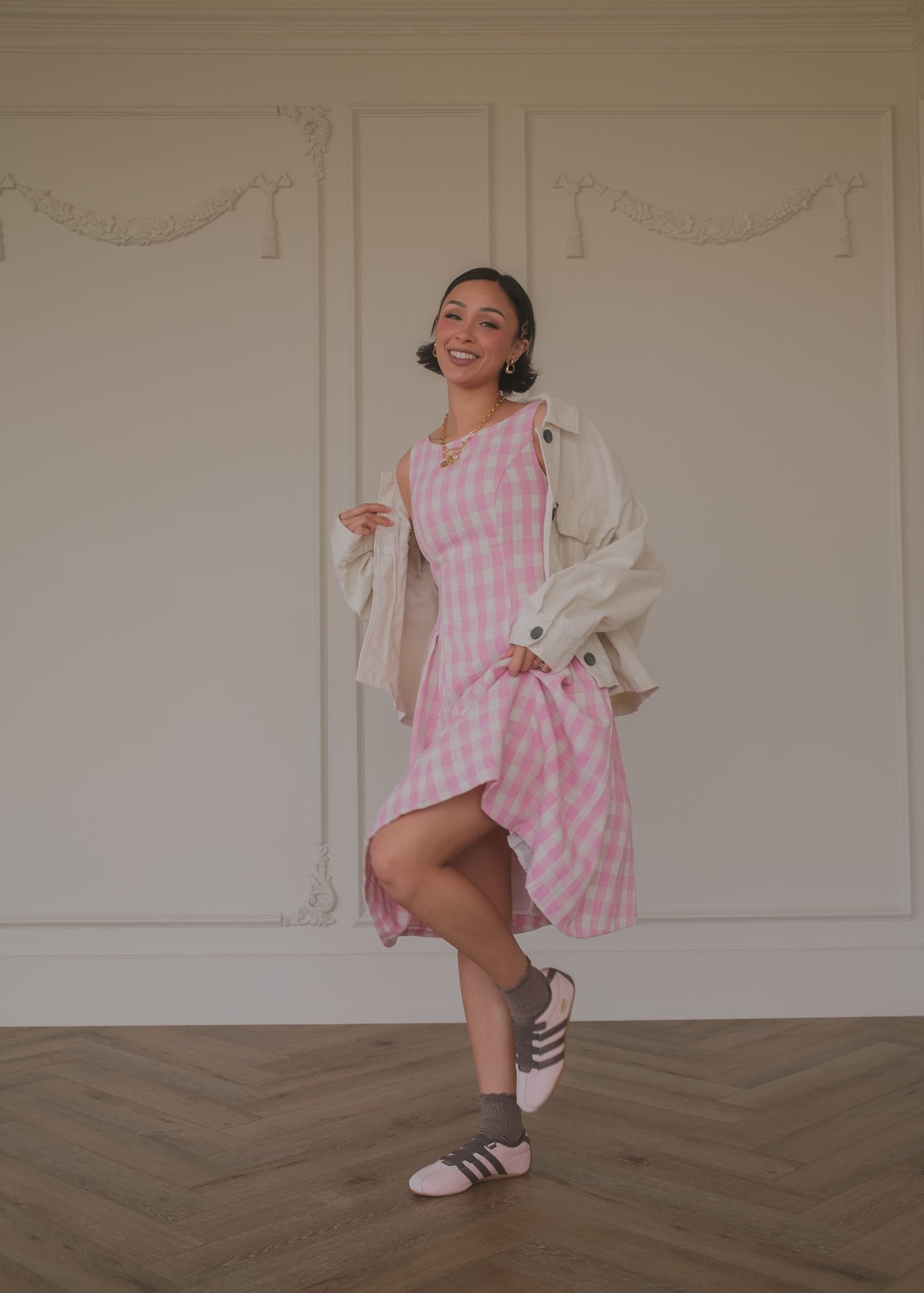 Elle Drop Waist Gingham Dress - Pink | Occasion Dress in Sizes XXS–6X