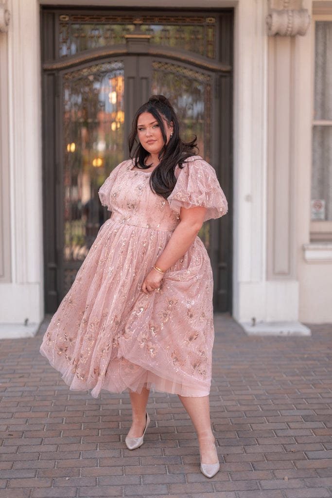 chic size inclusive model wearing JessaKae Eloise Dress Dresses