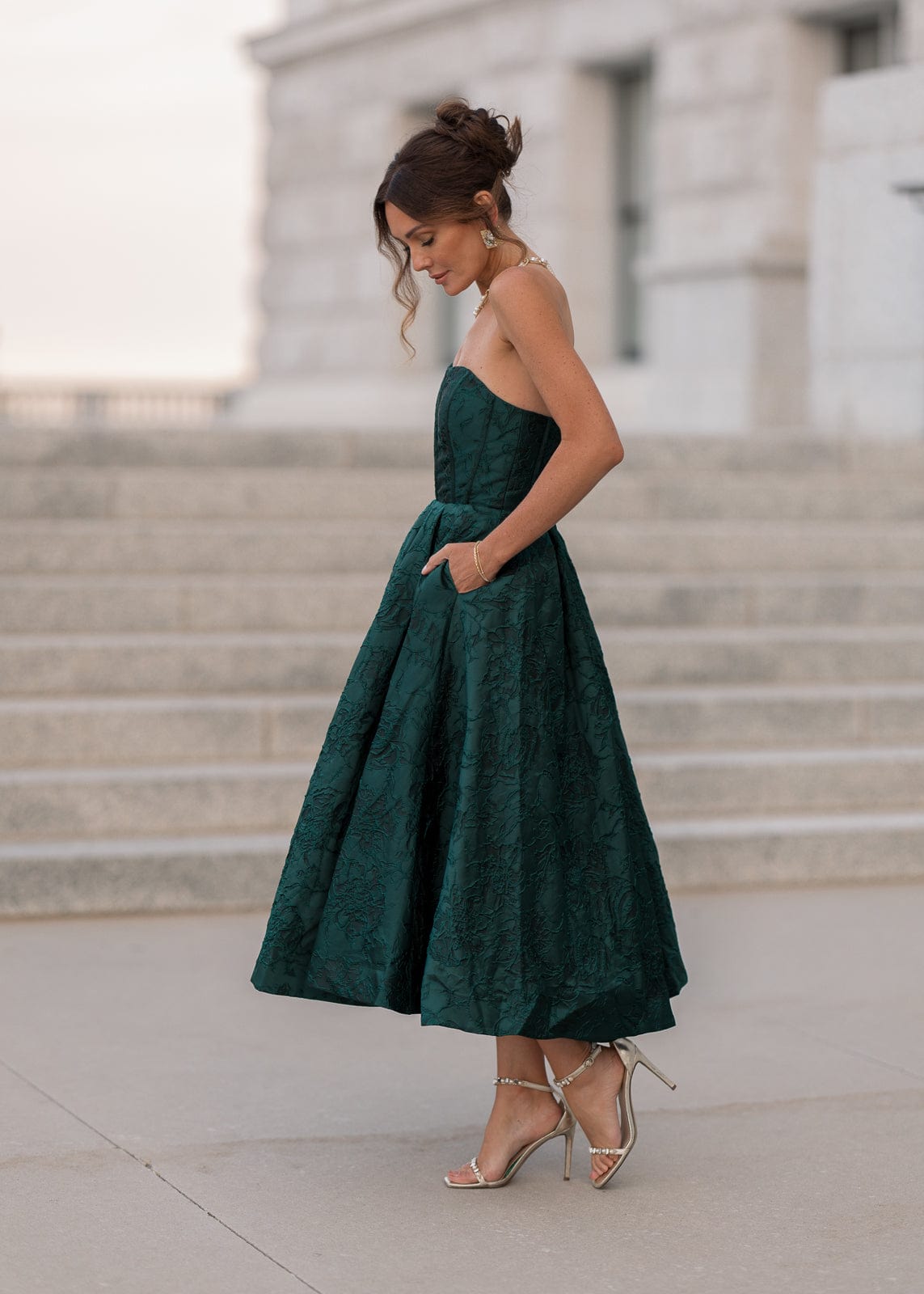 chic size inclusive model wearing JessaKae Enchanted Dress