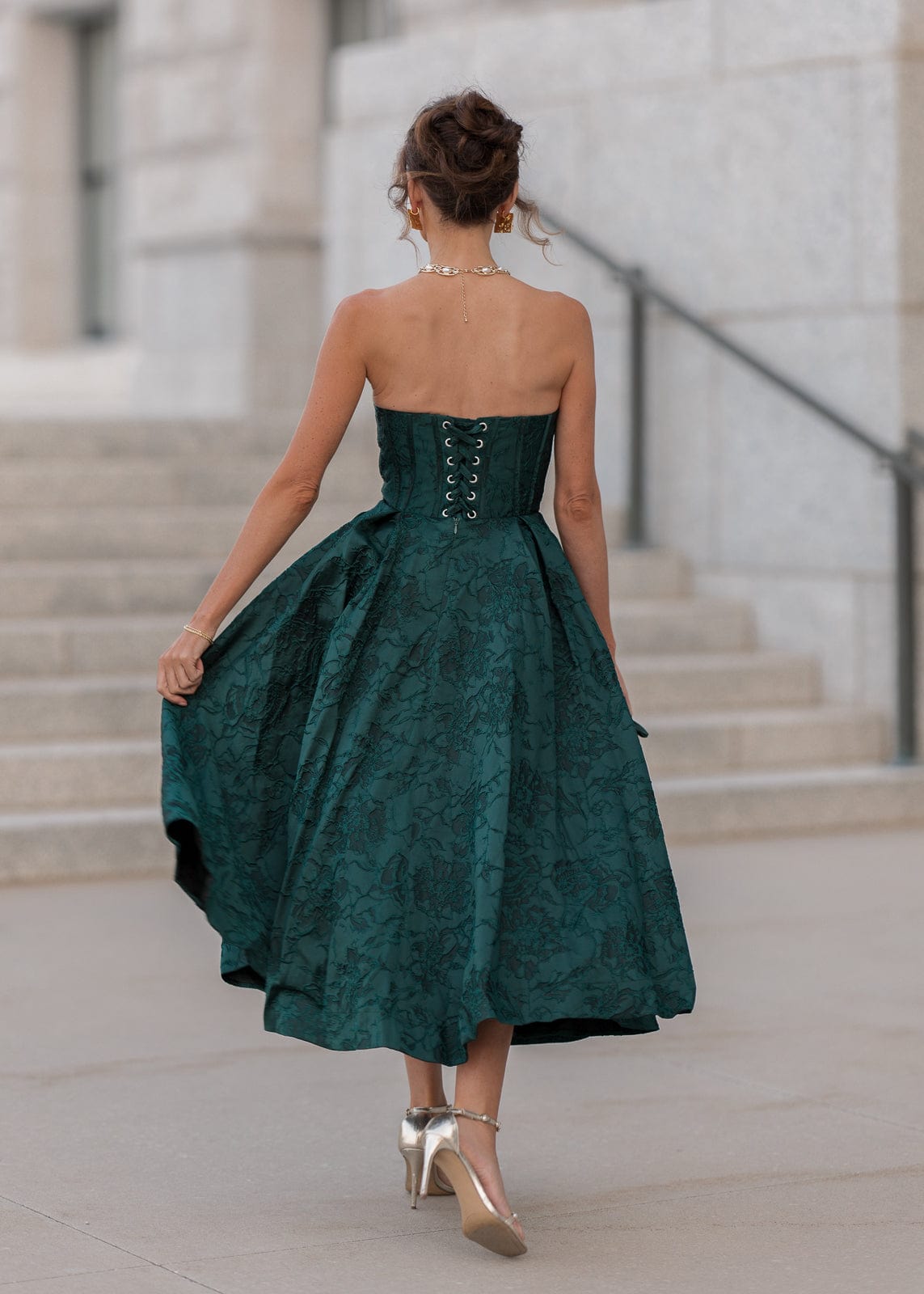 chic size inclusive model wearing JessaKae Enchanted Dress