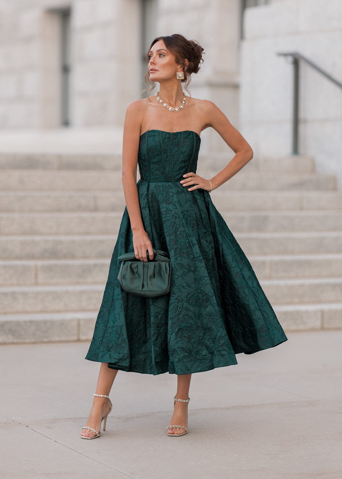 chic size inclusive model wearing JessaKae Enchanted Dress