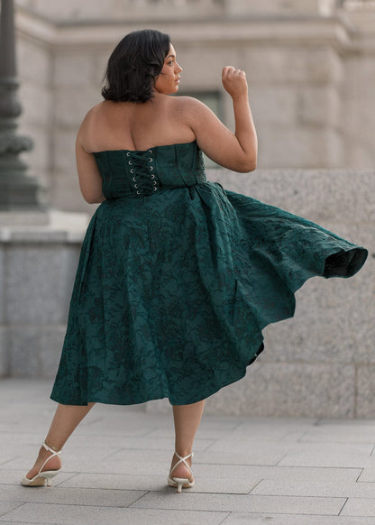 chic size inclusive model wearing JessaKae Enchanted Dress