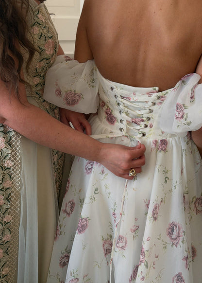 chic size inclusive model wearing JessaKae Evangeline Dress