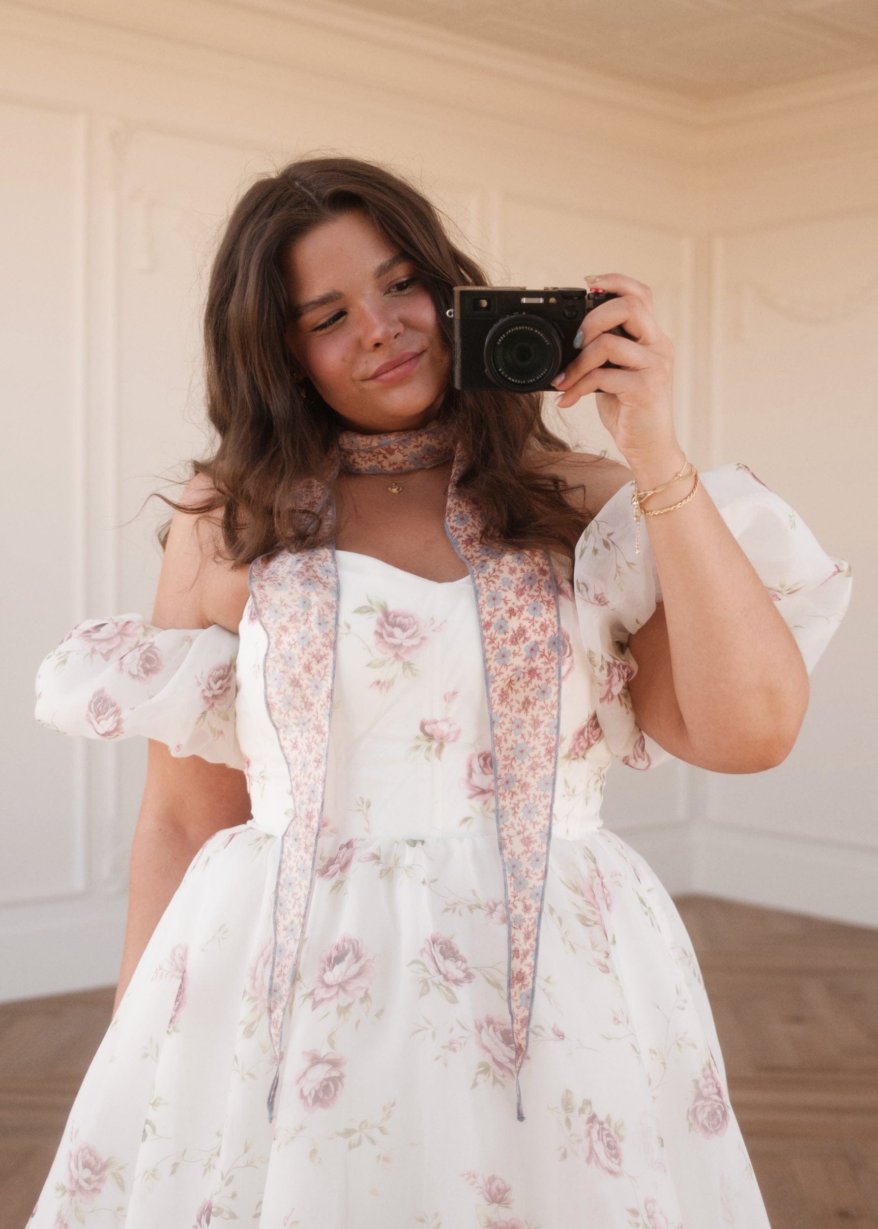 chic size inclusive model wearing JessaKae Evangeline Dress