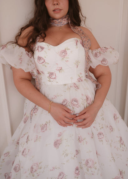 chic size inclusive model wearing JessaKae Evangeline Dress-JessaKae