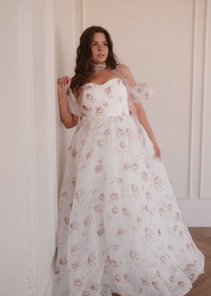 chic size inclusive model wearing JessaKae Evangeline Dress