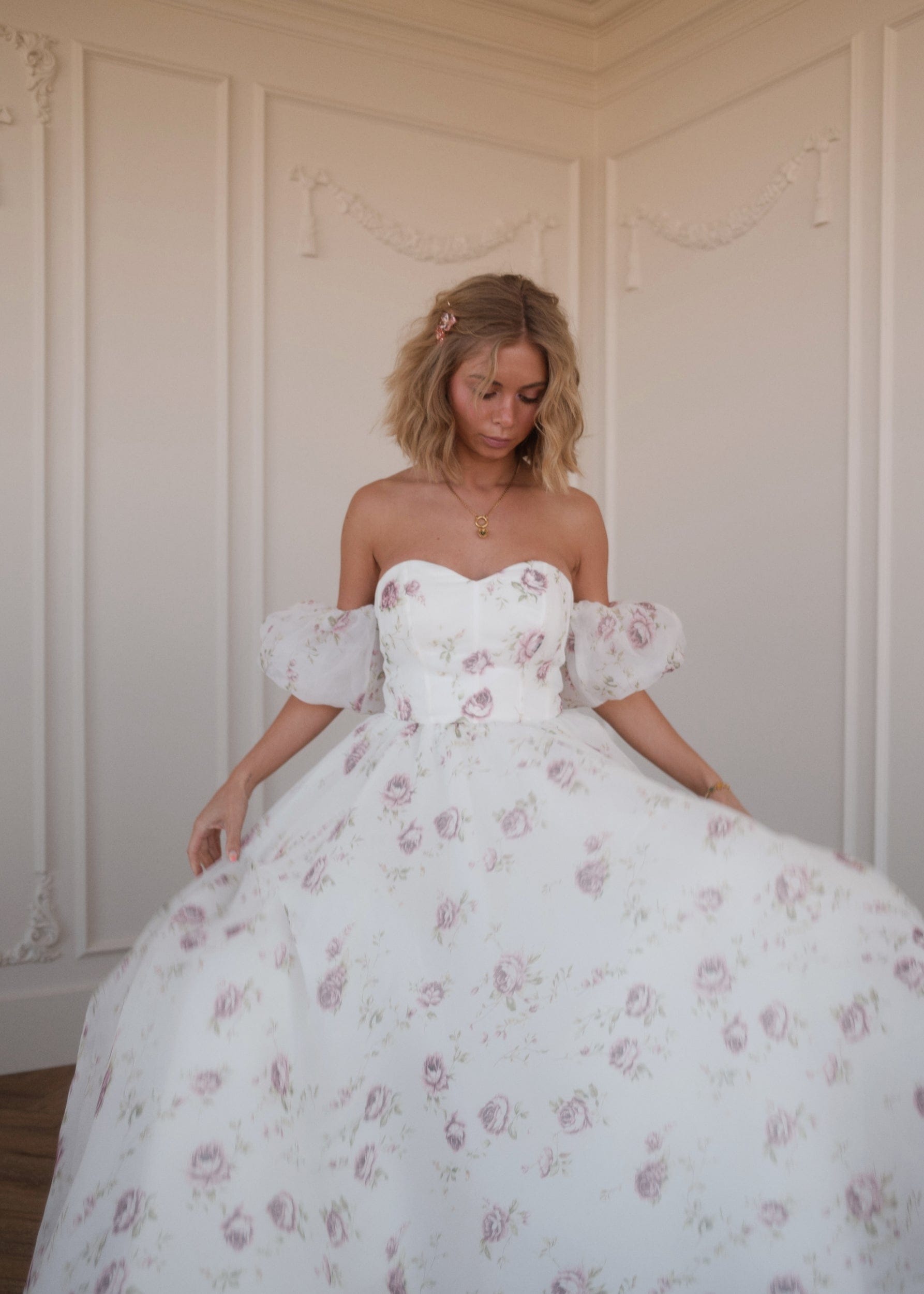 chic size inclusive model wearing JessaKae Evangeline Dress