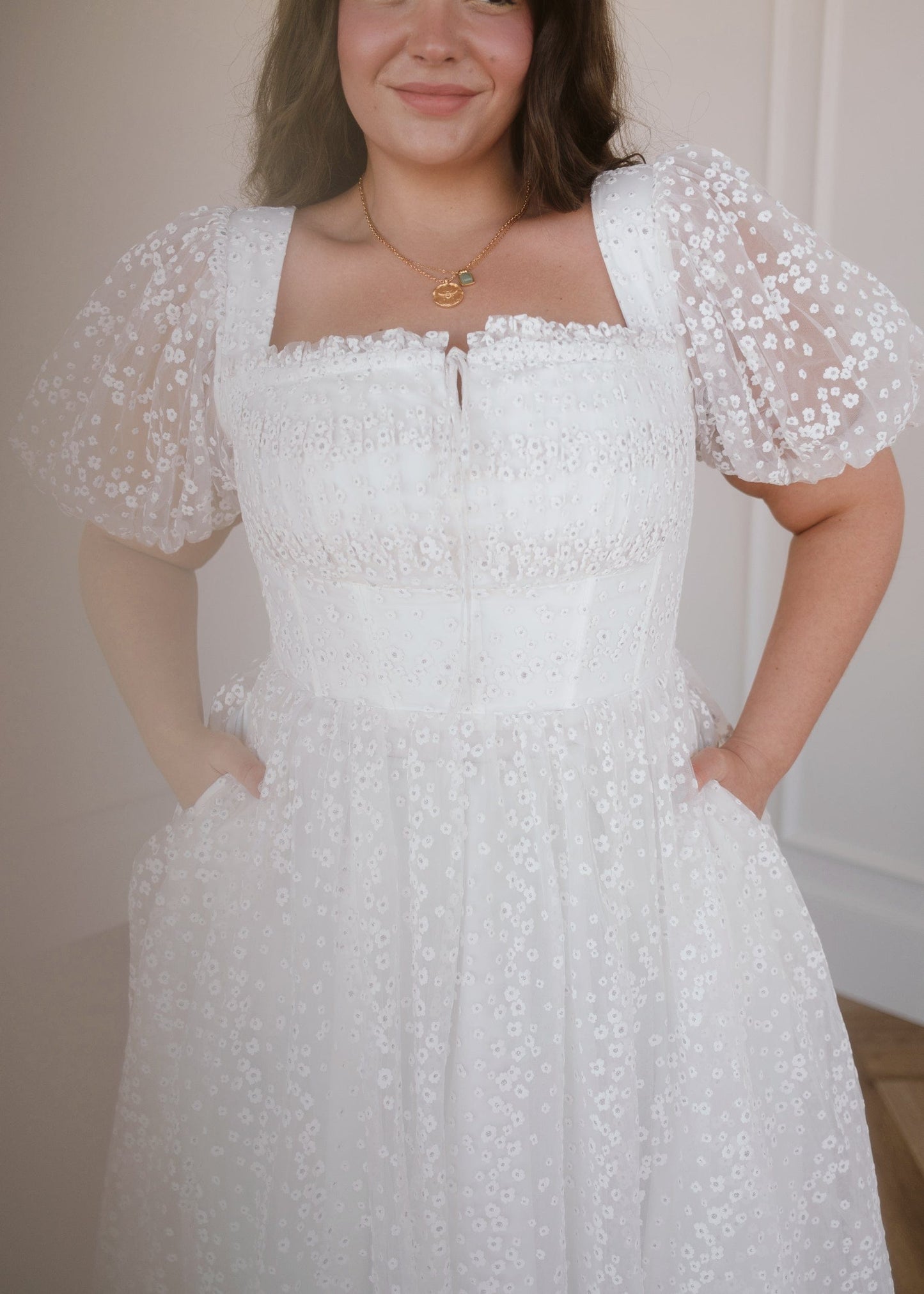 chic size inclusive model wearing JessaKae Everbloom Dress - Maxi