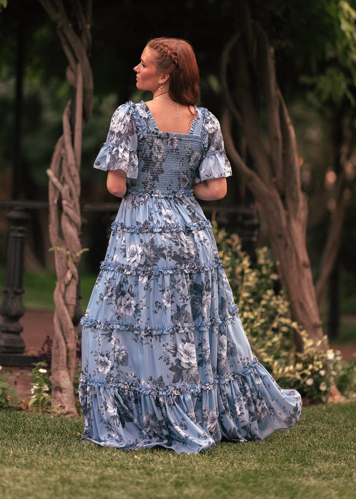 chic size inclusive model wearing JessaKae Faeryn Dress