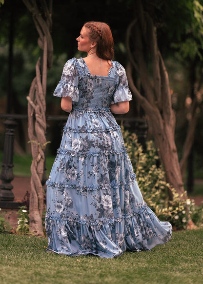 chic size inclusive model wearing JessaKae Faeryn Dress