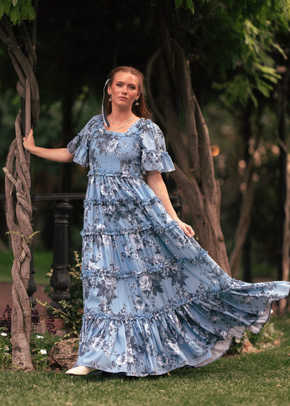 chic size inclusive model wearing JessaKae Faeryn Dress