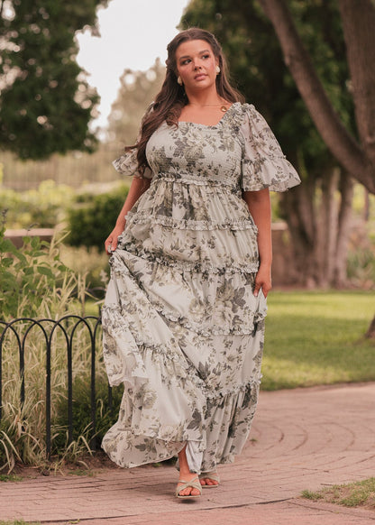 chic size inclusive model wearing JessaKae Faeryn Dress