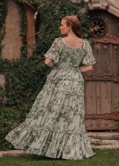 chic size inclusive model wearing JessaKae Faeryn Dress