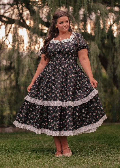 chic size inclusive model wearing JessaKae Fawn Dress