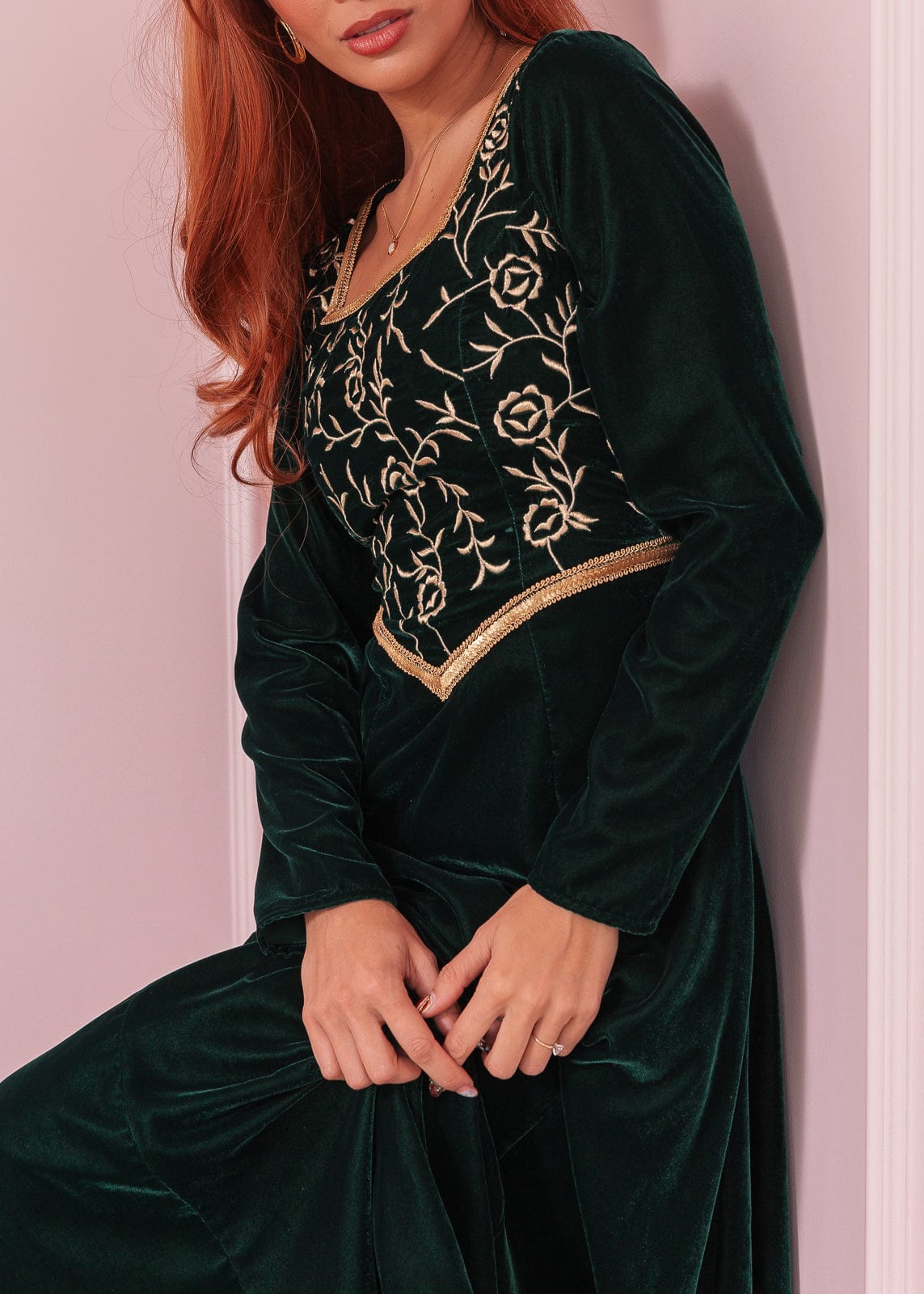 chic size inclusive model wearing JessaKae Fiona Dress