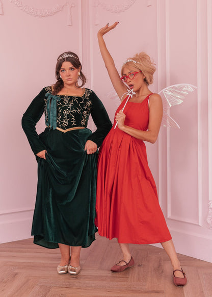 chic size inclusive model wearing JessaKae Fiona Dress