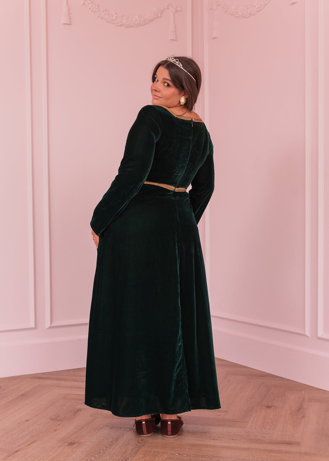 chic size inclusive model wearing JessaKae Fiona Dress