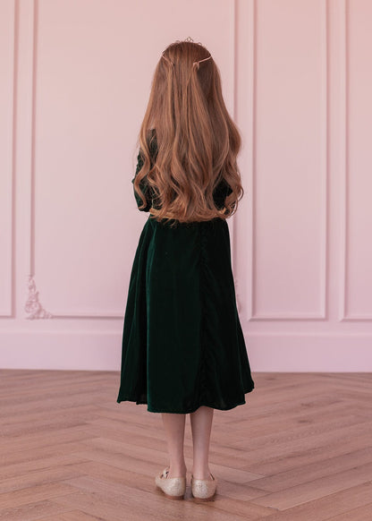 chic size inclusive model wearing JessaKae Fiona Girls Dress