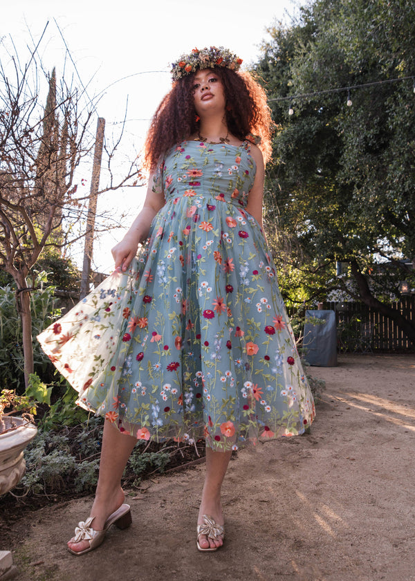 chic size inclusive model wearing JessaKae Flora Dress Dresses