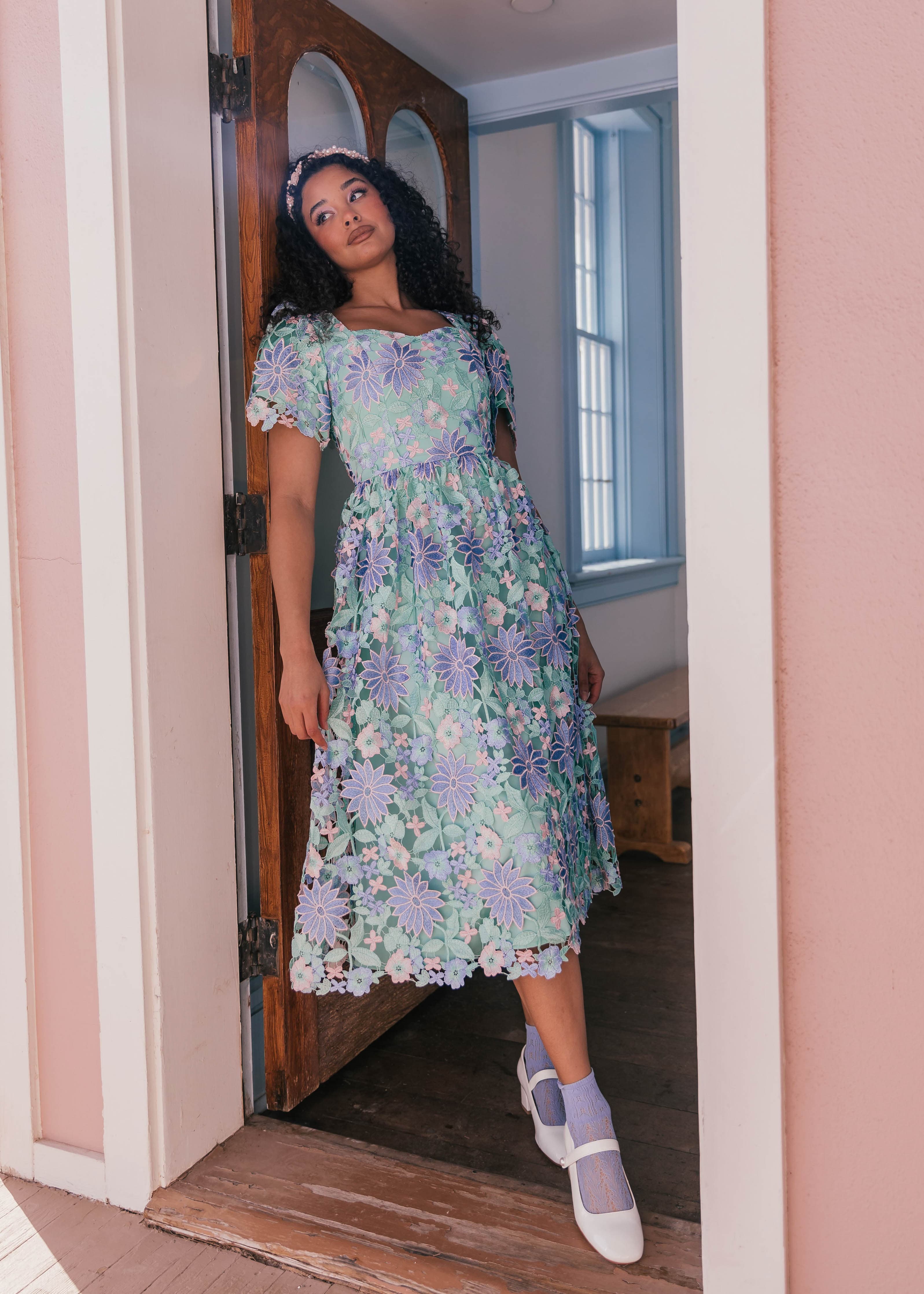 Flower Waltz Dress - Mint