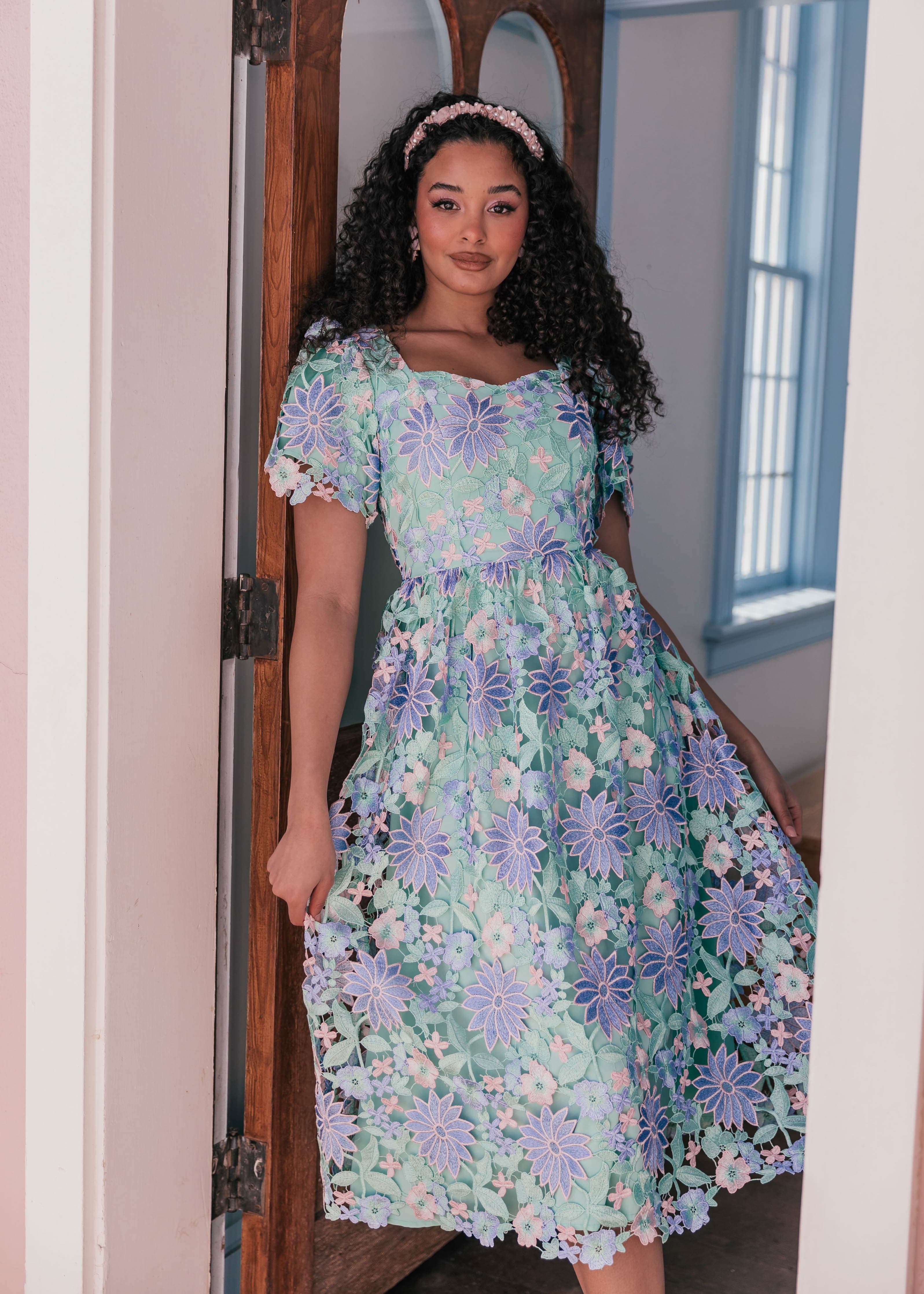 Flower Waltz Dress - Mint