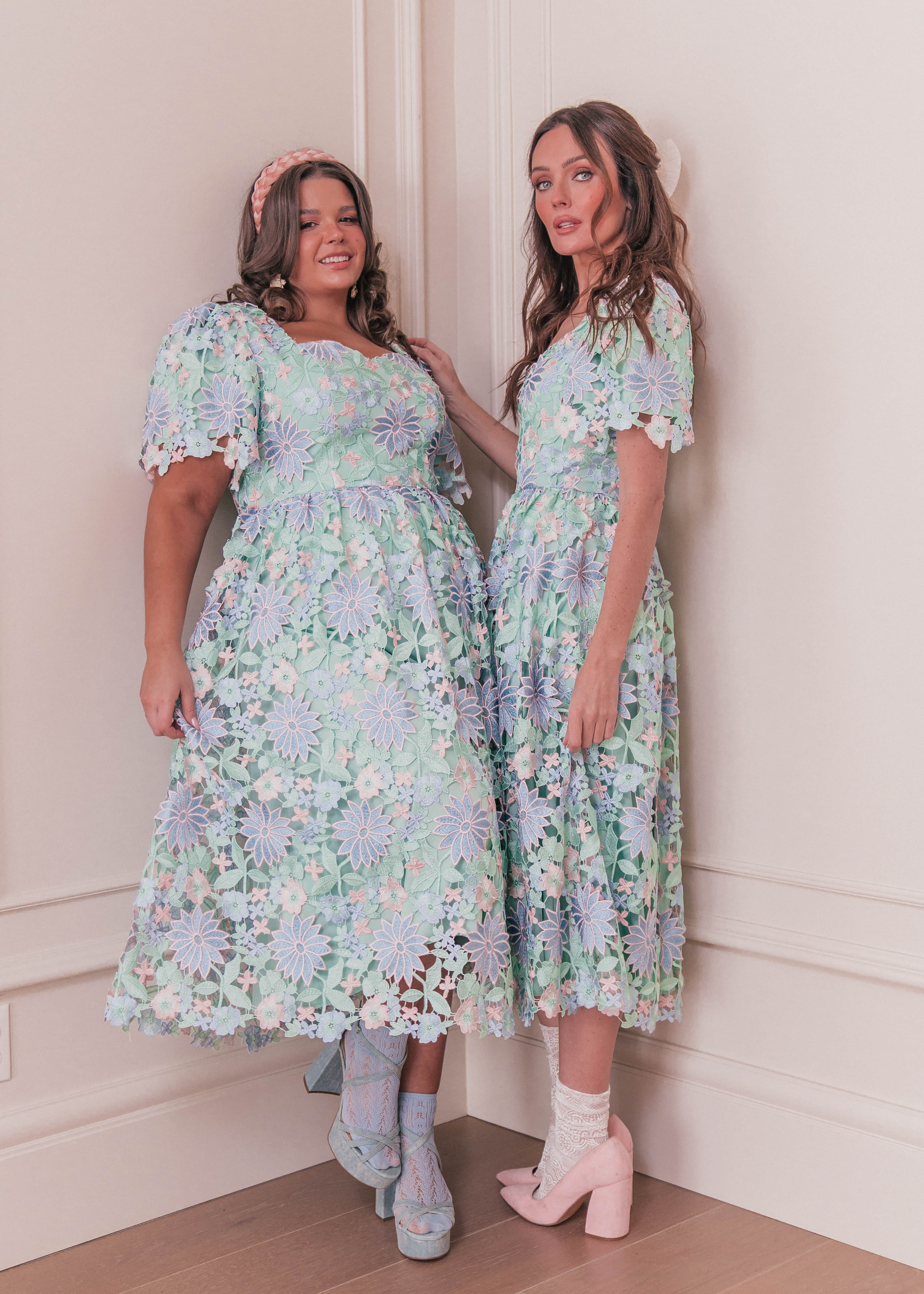 Flower Waltz Dress - Mint