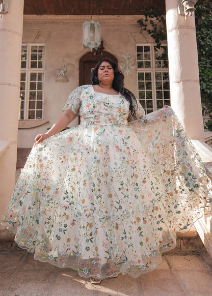 chic size inclusive model wearing JessaKae Forever Dress Forever White / 3X Dresses