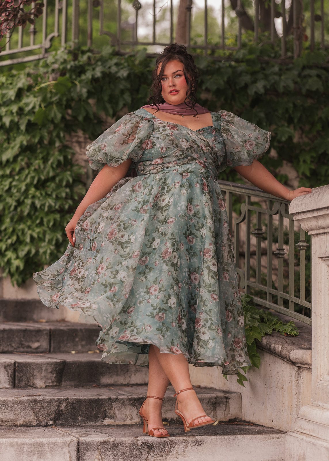 chic size inclusive model wearing JessaKae Gabriella Dress