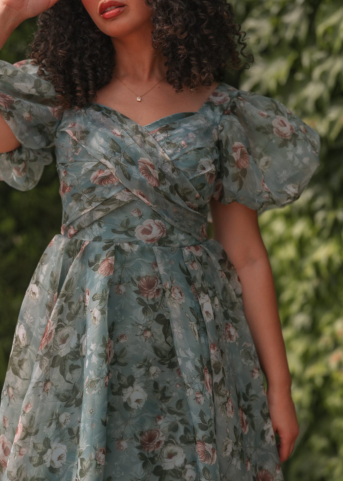 chic size inclusive model wearing JessaKae Gabriella Dress