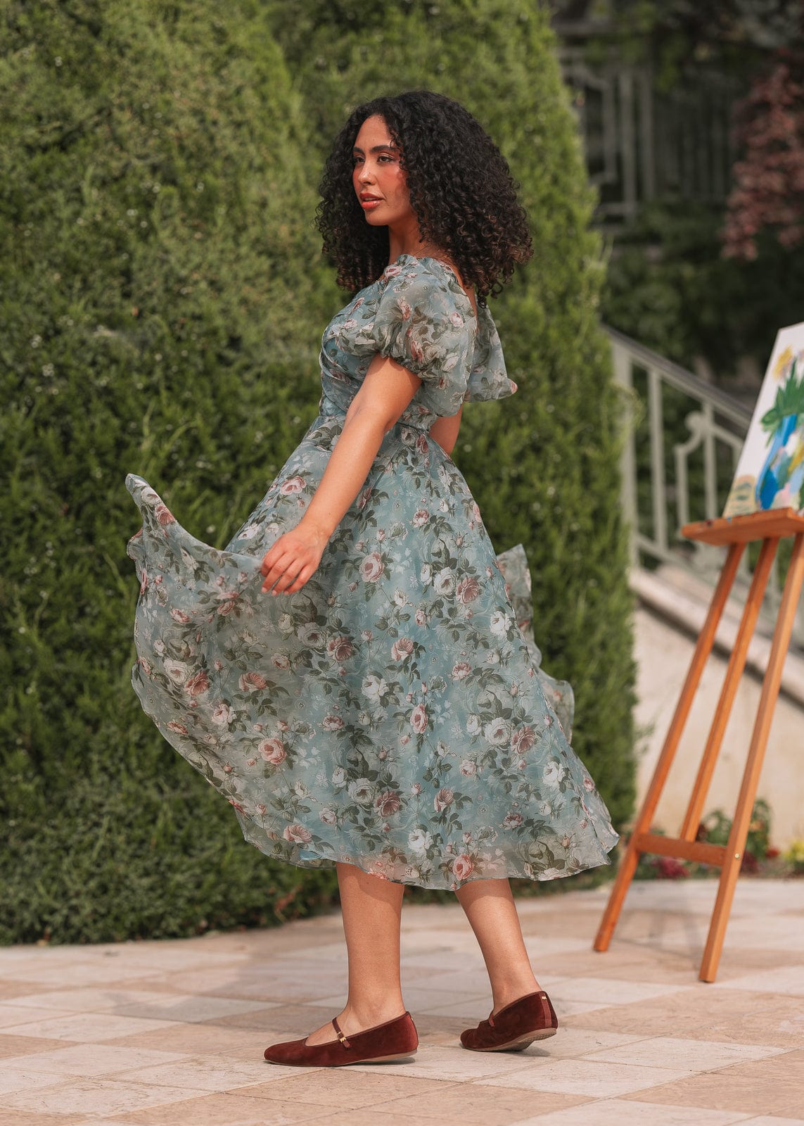 chic size inclusive model wearing JessaKae Gabriella Dress