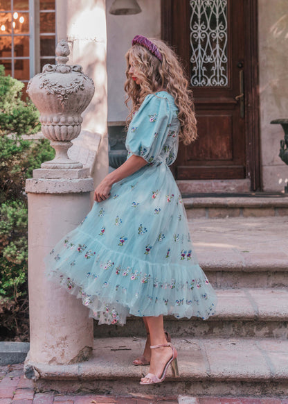 Garden Fairy Dress Dresses - JessaKae - Garden Fairy Dress - Fairy Blue / Midi / XXS