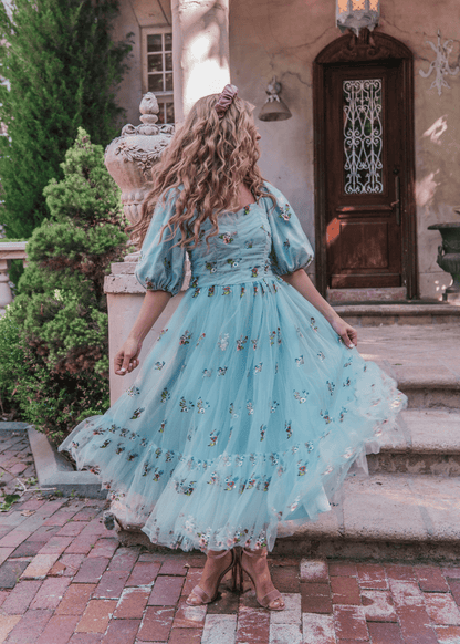 Garden Fairy Dress Dresses - JessaKae - Garden Fairy Dress - Fairy Blue / Midi / XXS