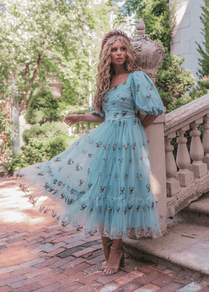 Garden Fairy Dress Dresses - JessaKae - Garden Fairy Dress - Fairy Blue / Midi / XXS