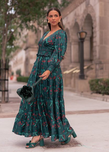 chic size inclusive model wearing JessaKae Garden Rose Dress