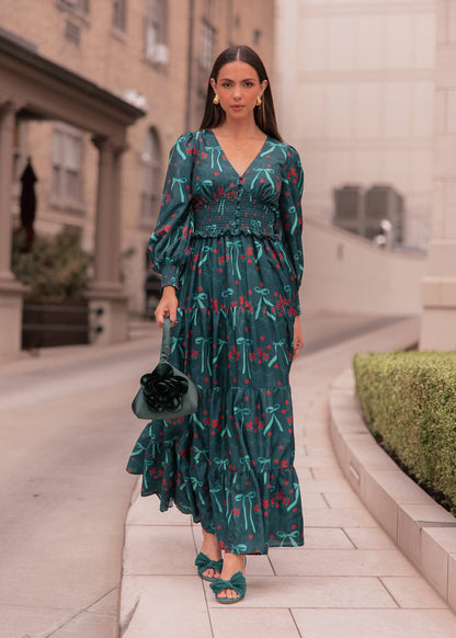 chic size inclusive model wearing JessaKae Garden Rose Dress