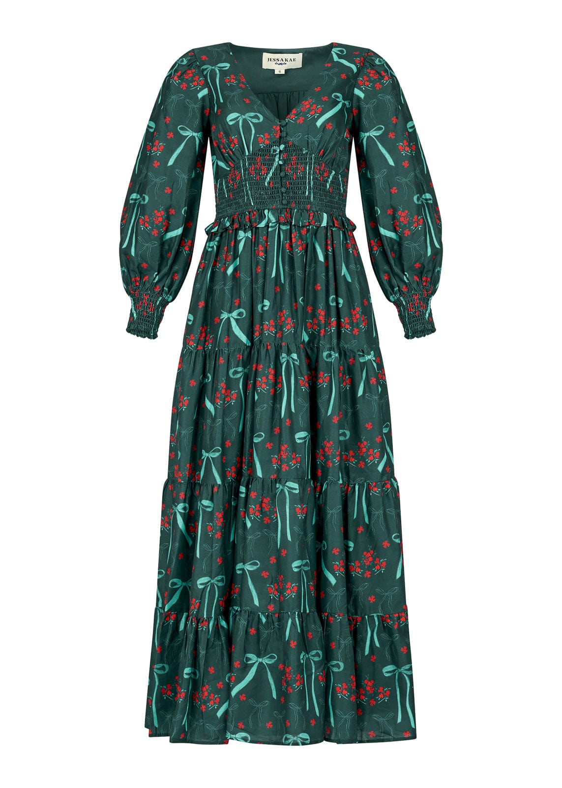 chic size inclusive model wearing JessaKae Garden Rose Dress