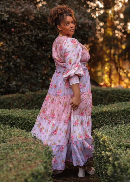 chic size inclusive model wearing JessaKae Garden Rose Dress Dresses