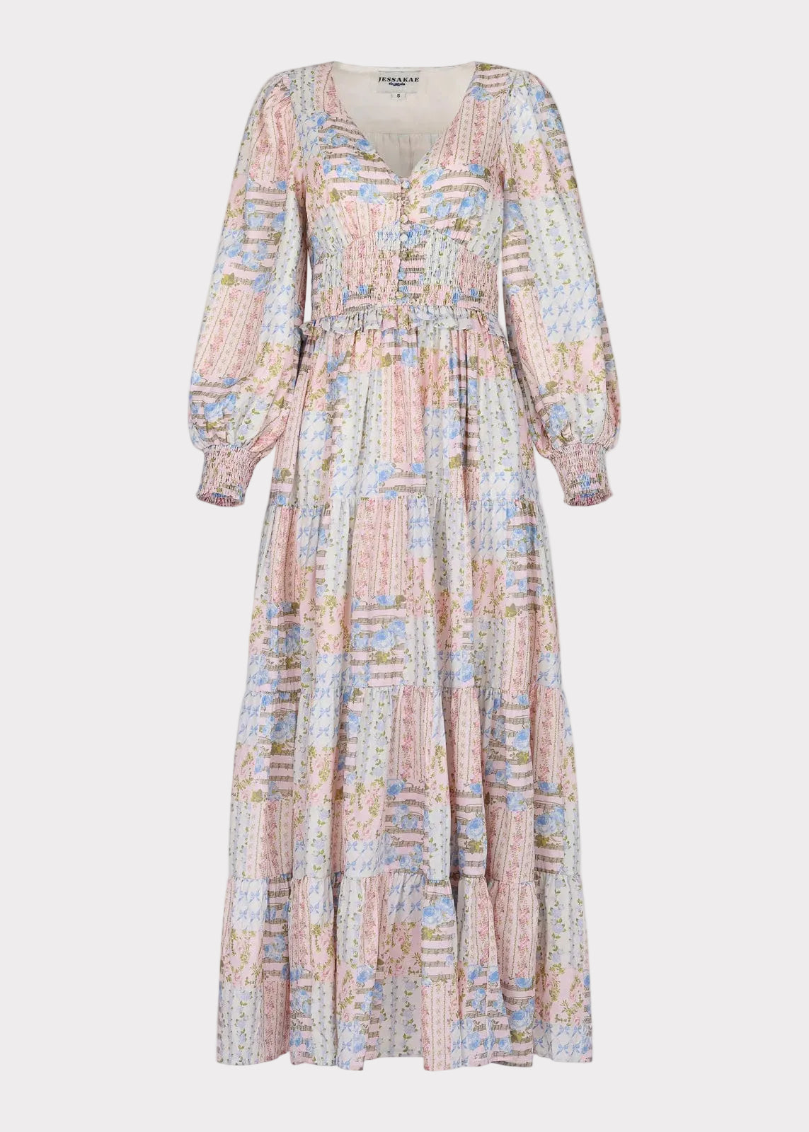 Garden Rose Patchwork Maxi Dress - Pink | Occasion Dress in Sizes XXS6X | JessaKae Garden Rose Patchwork Maxi Dress - Pink | Occasion Dress in Sizes XXS6X | JessaKae