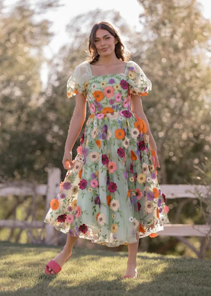 garden dress metallic bloom Garden Waltz Dress | Occasion Dress in Sizes XXS–6X