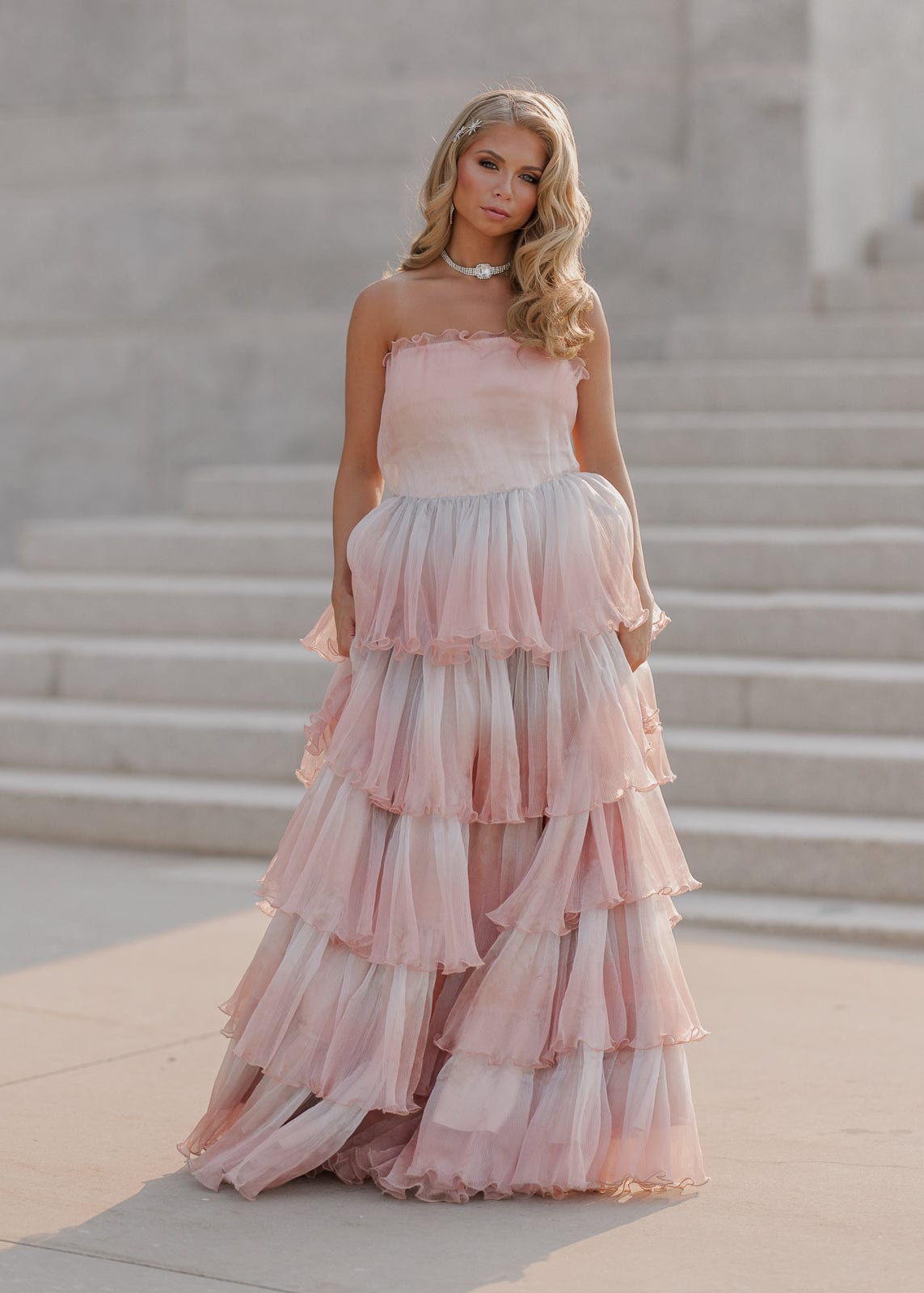 chic size inclusive model wearing JessaKae Genevieve Dress