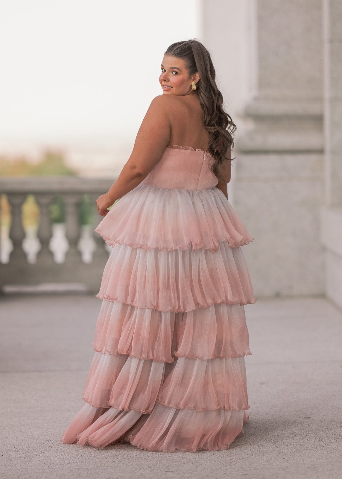 chic size inclusive model wearing JessaKae Genevieve Dress