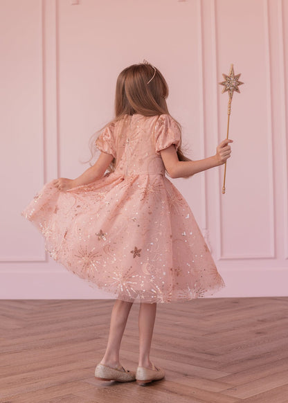 chic size inclusive model wearing JessaKae Glinda Girls Dress