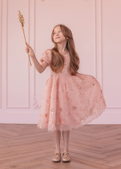 chic size inclusive model wearing JessaKae Glinda Girls Dress