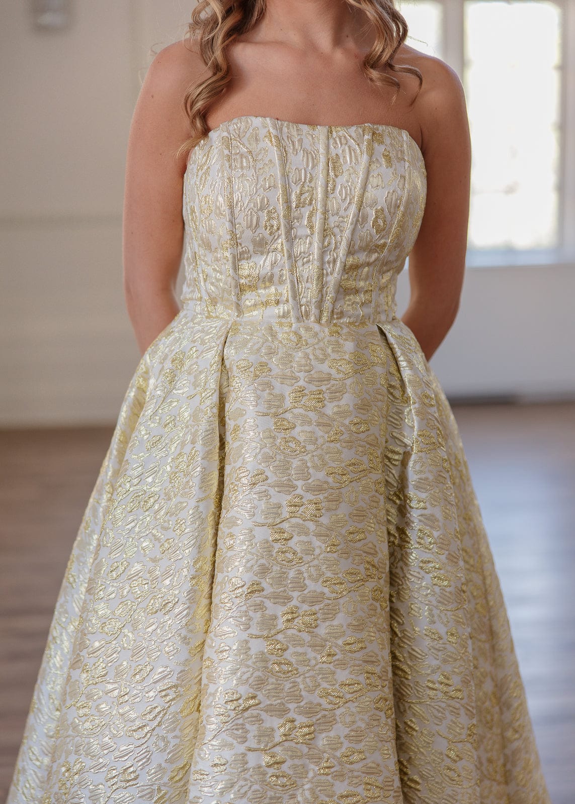 chic size inclusive model wearing JessaKae Gloria Dress